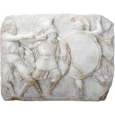 greek hoplites in battle wall plaque
