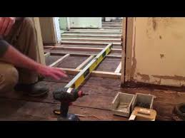 sloping wood floor