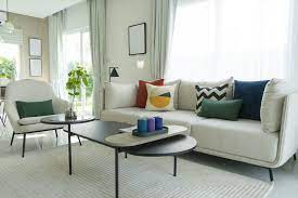 mid century modern living room decor on