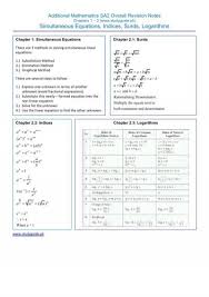 Simultaneous Equations Indices Surds