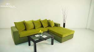 sectional l sofa in velvet dinapala