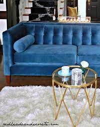 My Teal Blue Velvet Sofa