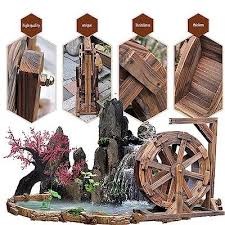 Water Wheel Waterfall Wooden Fountain