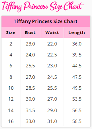 Tiffany Dresses Size Chart Best Dresses 2019