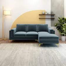 Light Blue L Shaped Sectional Sofa