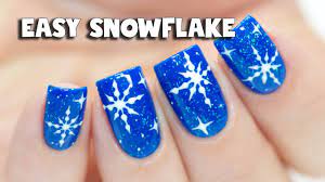 the easiest snowflake nail art you