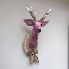Pink Deer Wall Mount Stag Trophy Head