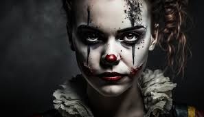 clown makeup of dark image