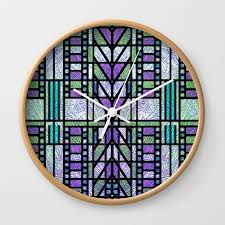 Aqua And Green Art Deco Stained Glass