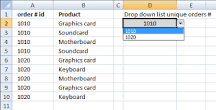 How do I create a unique drop-down list in Excel?