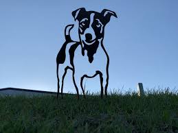 Metal Dogs Silhouette Garden Art