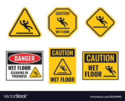wet floor danger caution sign set