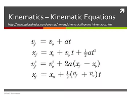 Ppt Kinematics Kinematic Equations
