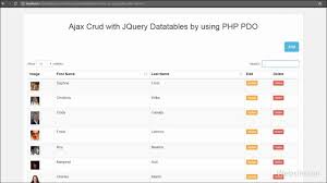 php pdo ajax crud with data tables and