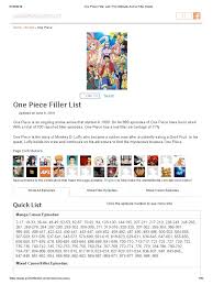 This was only shown in fuji tv's top floor. One Piece Filler List The Ultimate Anime Filler Guide