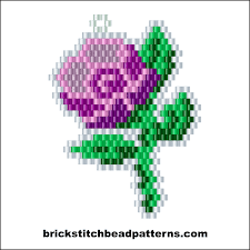 Brick Stitch Bead Patterns Journal Pink Rose Stem Free