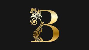 luxury letter b golden name initial