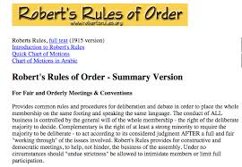 Roberts Rules Of Order Revised Welcome To Karens