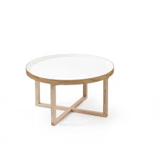 A coffee table like this works every time, she explains. Wireworks 66d Round Coffee Table White Black By Design