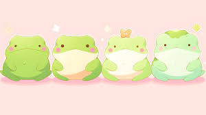 cute frogs light pink desktop wallpaper