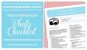 wedding photography checklist free