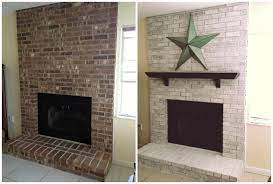 Whitewash Brick Fireplace Before And