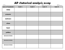 Ap Rhetorical Analysis Essay Chart For Multiple Texts