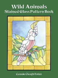 wild animals stained glass pattern book