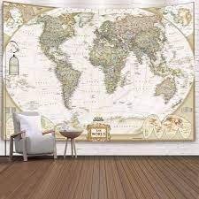 Map Tapestry Background Cloth