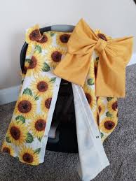 Sunflower Ivory Car Seat Cover