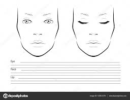 face chart makeup artist blank template vector ilration