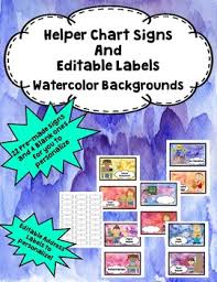 Helper Chart With Pictures Watercolor