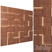 Wooden 3d Wall Panels With Led Light