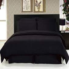 4pc bedding set solid black king