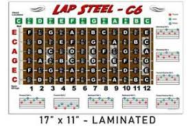 Details About Laminated Lap Steel Guitar Fretboard Chart Poster C6 Tuning Notes Rolls Chords