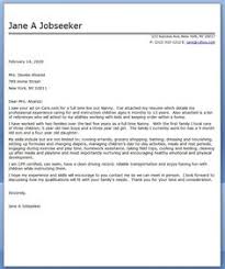 nanny job application letter