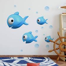 Wall Sticker Set Agullo Blue Fish