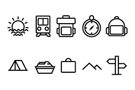 Vector Travel Vacation Lineart Icon