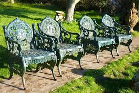 Get the best arm garden chair from the many trustworthy vendors at alibaba.com. Set Of 4 Cast Iron Garden Arm Chairs 4 Seasons Plaques On The Backs Vinterior