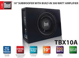 Dual Electronics Tbx10a 10 Inch Shallow High Performance Powered Enclosed Subwoofer With Built In Amplifier 300 Watts Of Peak Power Walmart Com