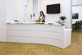 The table panel is made of high quality wood, waterproof and scratch resistant. Reception Desk Your Desk Guide