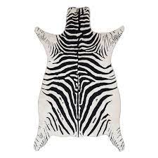 white black faux zebra accent rug 3x5
