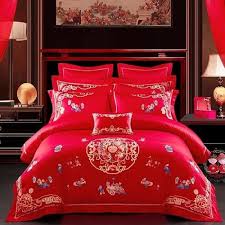 Bedding Set Egyptian Cotton Luxury Red