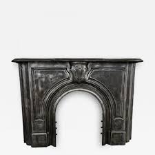 antique gothic cast iron fireplace mantel