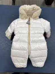 moncler baby white fur footed snowsuit