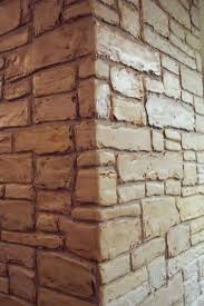 plaster stacked stone stencil wall