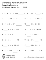 Elementary Algebra Balancing Equations