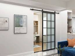 Diyhd Black Framed Clear Glass Sliding