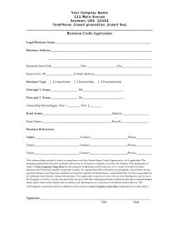 Business Credit Application Form In Word And Pdf Formats