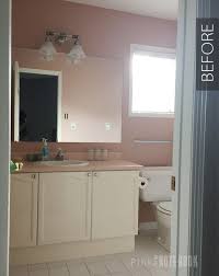 updating an old bathroom vanity pink